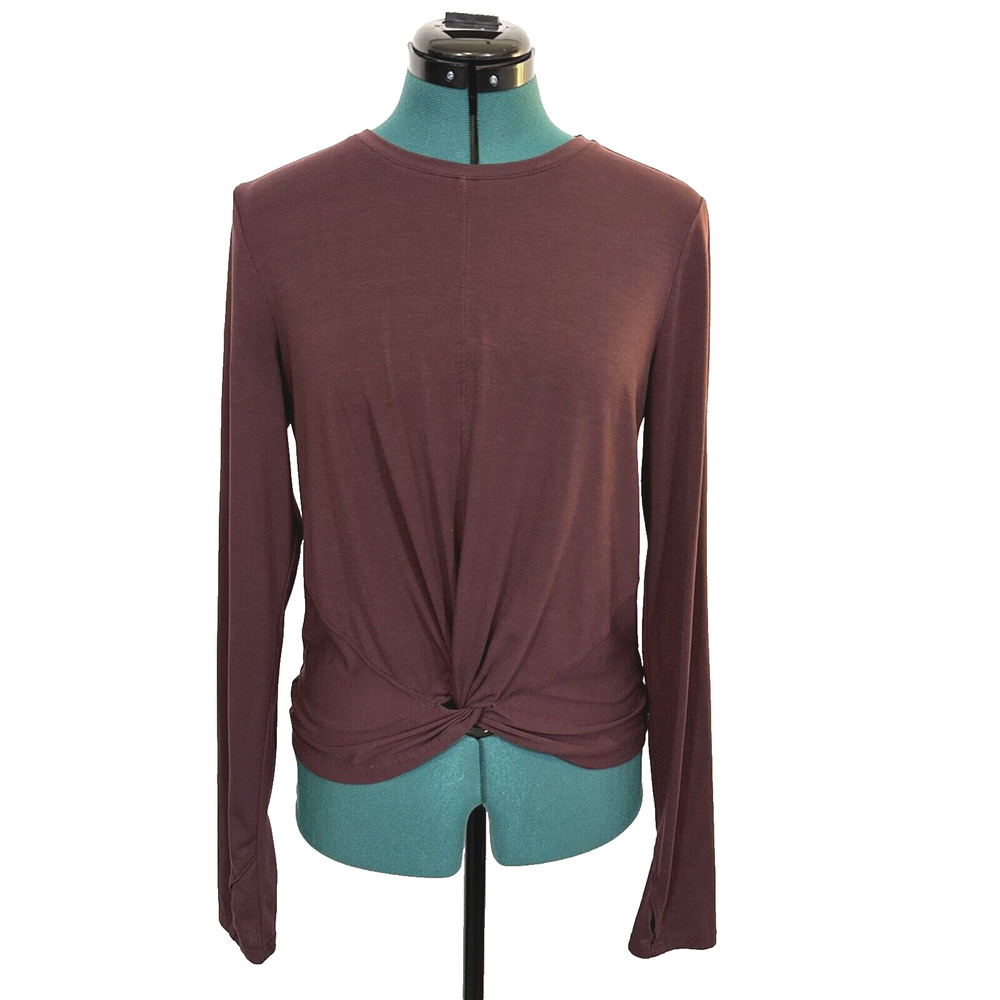 Athleta Long Sleeve Twist Front Top in Plum